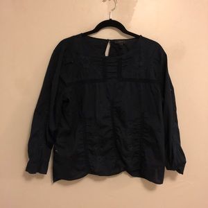 Navy Blue embroidered blouse